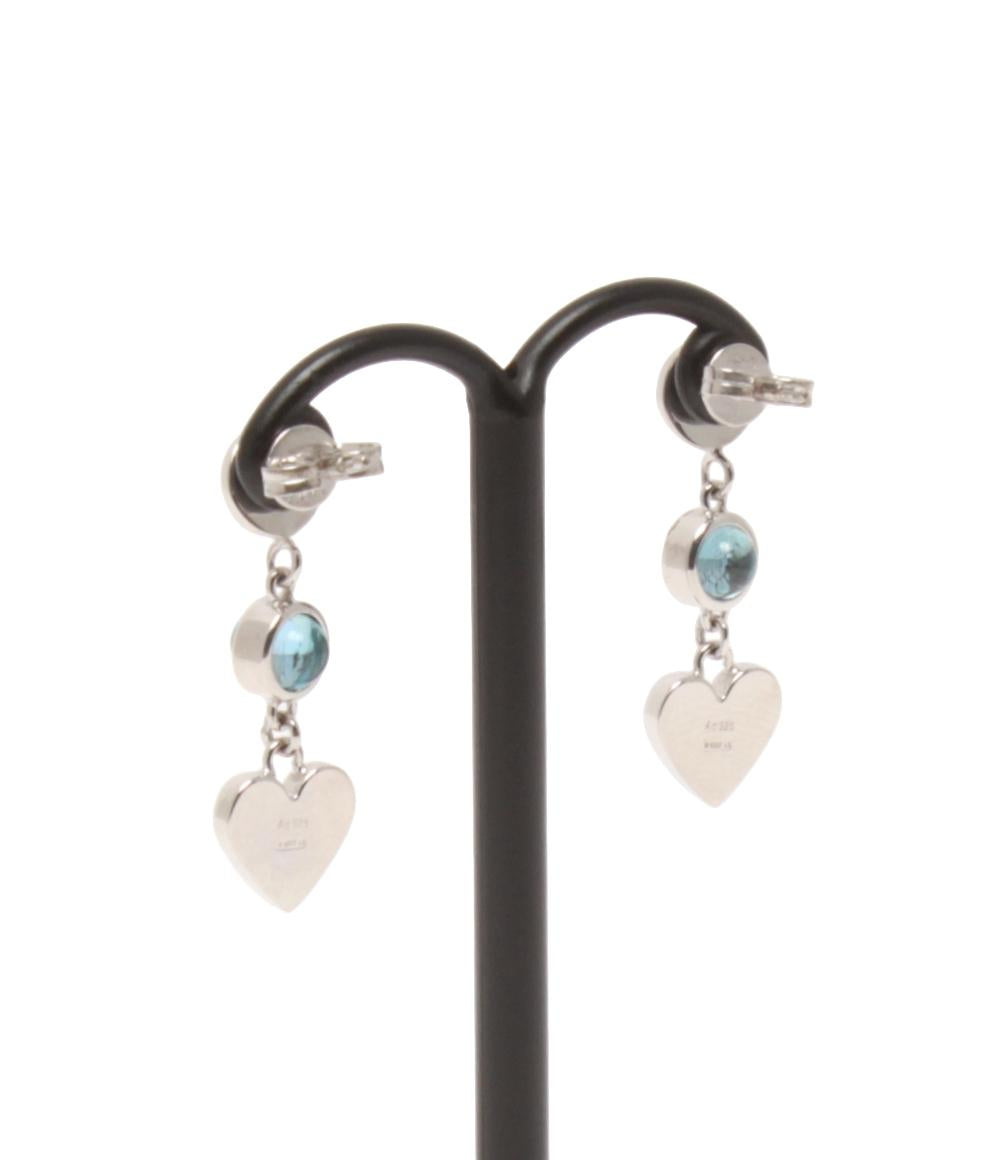 グッチ ピアス SV925 スタッズ ラインストーン ハートモチーフ