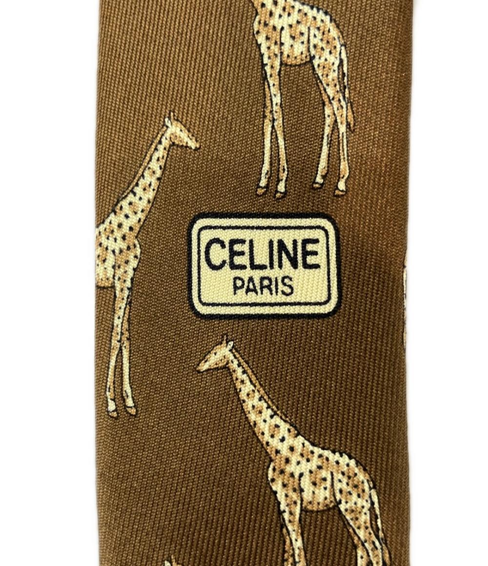 美品 セリーヌ ネクタイ シルク100% キリン柄 メンズ CELINE