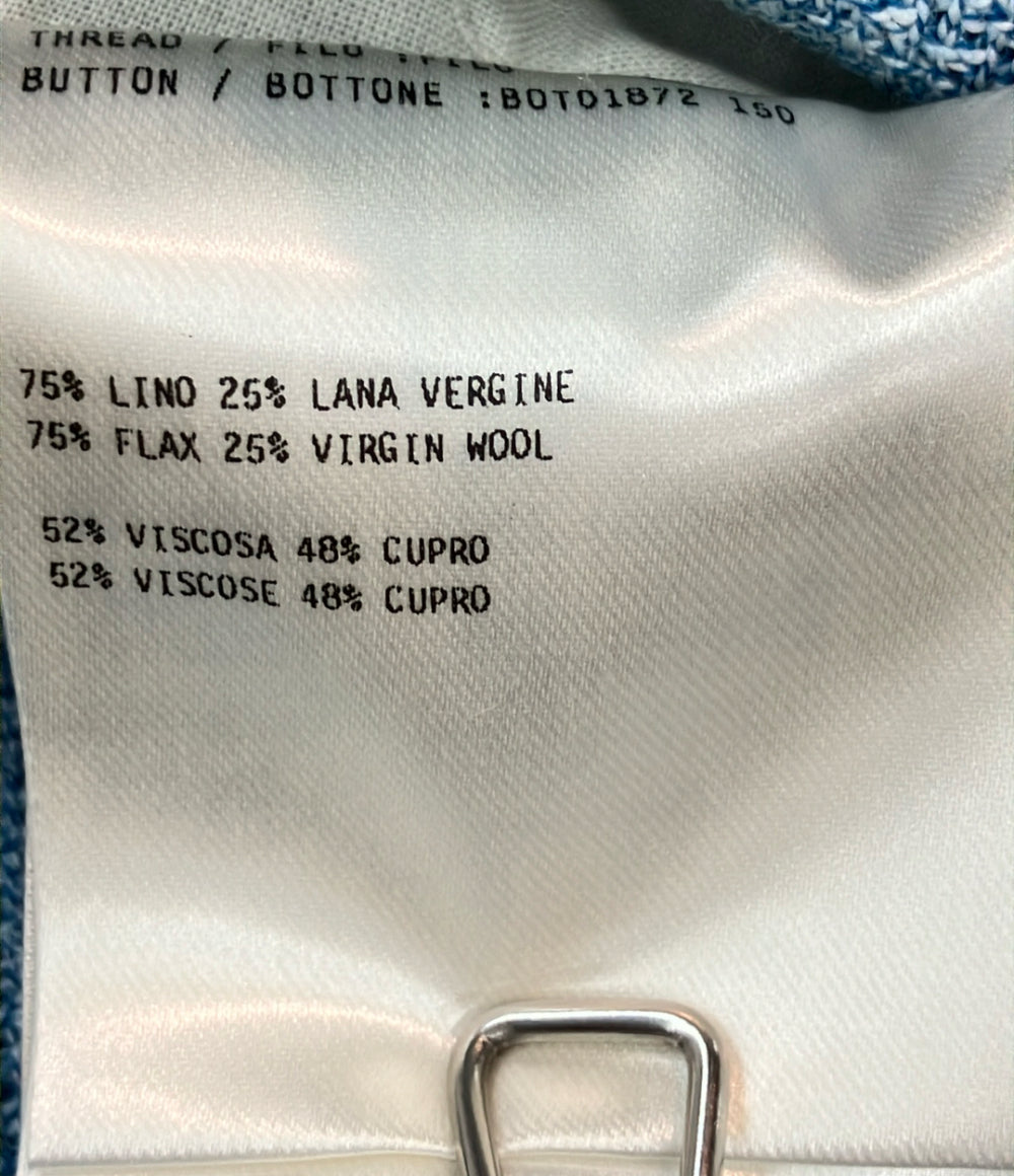 美品 LARDINI テーラードジャケット タグ ブートニエール付き リネンウールバスケットクロス ES6202 メンズ SIZE 48 (L) ラルディーニ