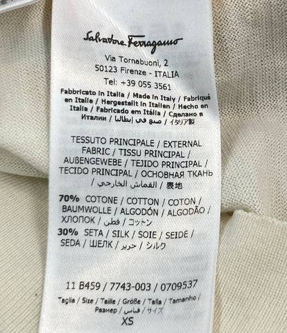 Salvatore Ferragamo シルク切り替えカーディガン レディース SIZE XS サルヴァトーレフェラガモ
