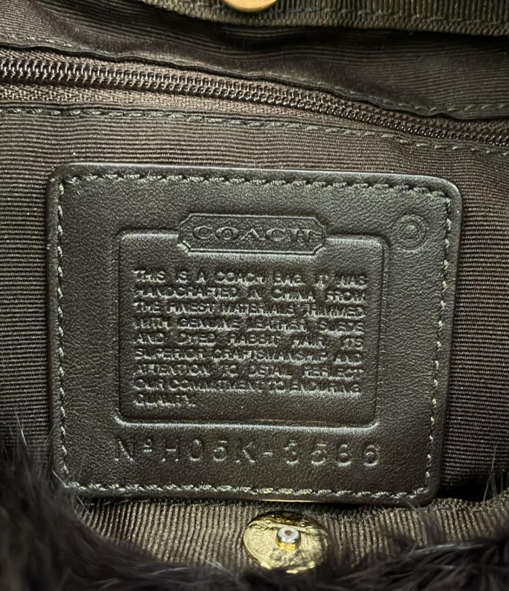 美品 COACH ショルダーバッグ ファー 肩掛け 3586 レディース コーチ