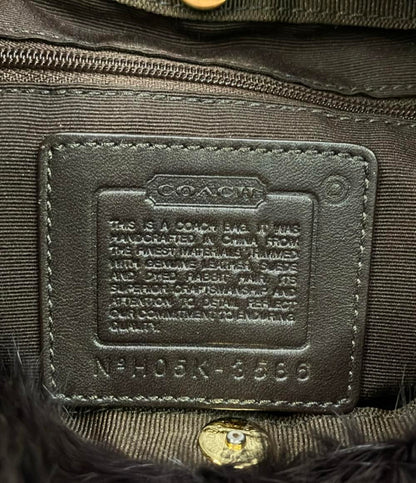 美品 COACH ショルダーバッグ ファー 肩掛け 3586 レディース コーチ