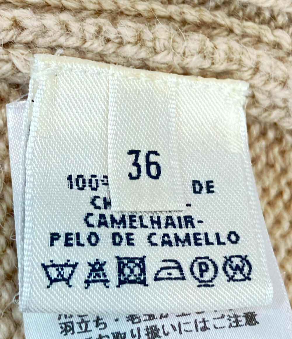 HERMES 長袖ニット ケーブル キャメル レディース SIZE 36 (XS) エルメス