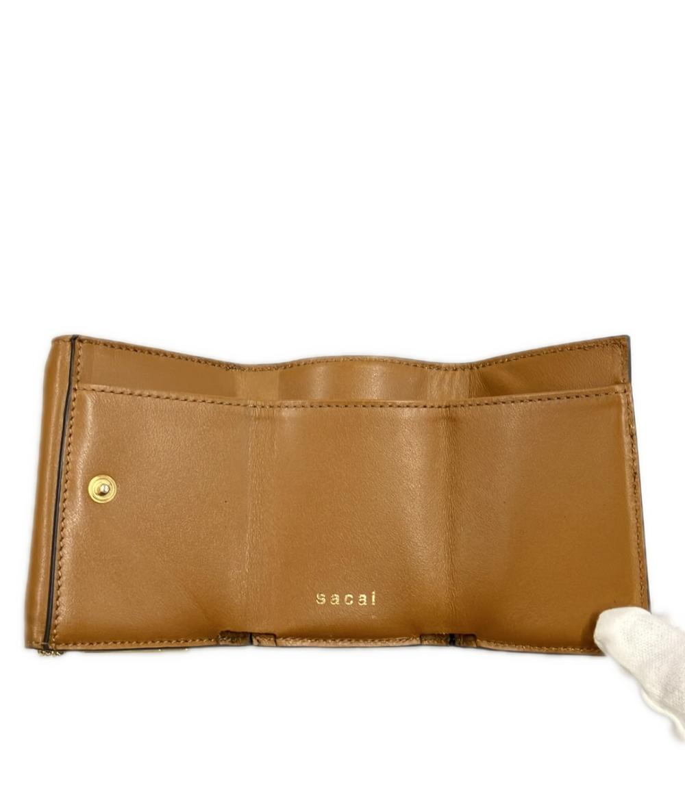 sacai ブラウン wallet pouch 訳あり品 Sacai 三つ折り財布 チェーンウォレット Half Metal Trifold Wallet