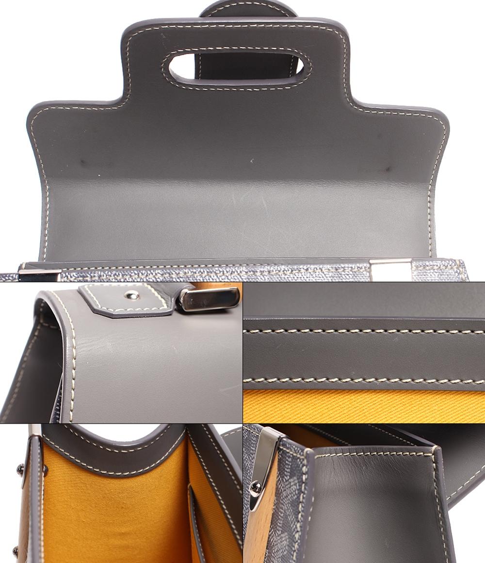 ゴヤール レザー ハンドバッグ ショルダーバッグ シルバー金具 サイゴンPM ゴヤールディンキャンバス & クラムシーカウハイド SAIGOBPMLTY51CL51P