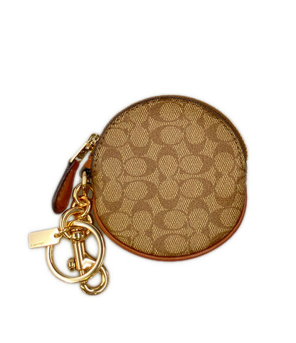 美品 COACH コインケース バッグチャーム シグネチャー 89987 レディース コーチ