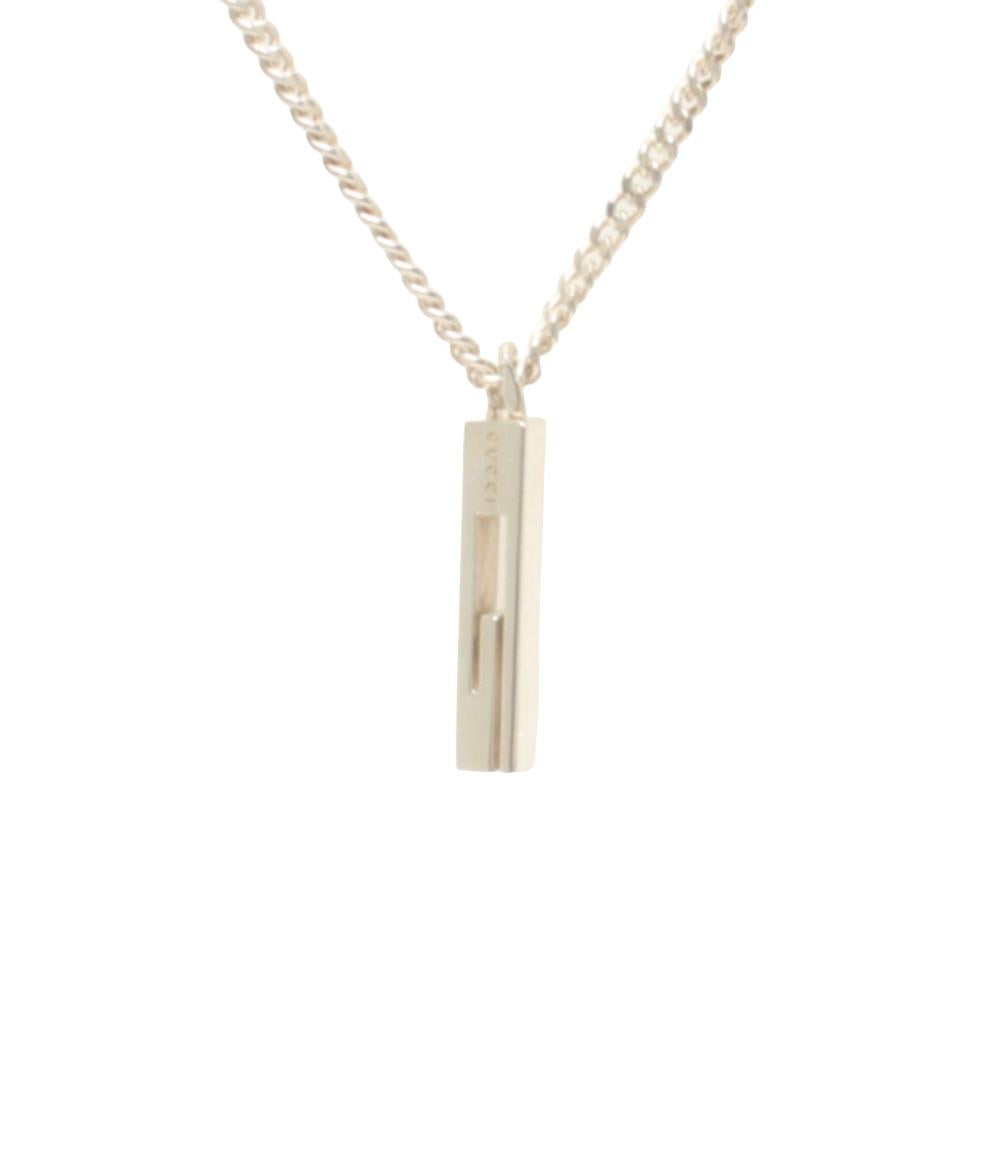 美品 GUCCI ネックレス SV925 カットアウトG バー ユニセックス グッチ