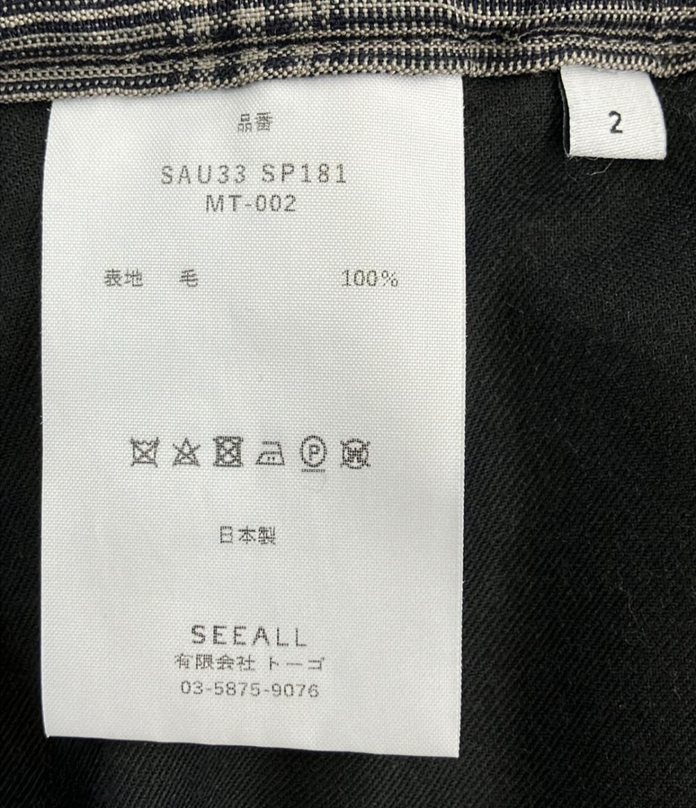 SEEALL 半袖 ジップアップブルゾン セットアップ メンズ SIZE 4 シーオール