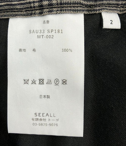 SEEALL 半袖 ジップアップブルゾン セットアップ メンズ SIZE 4 シーオール