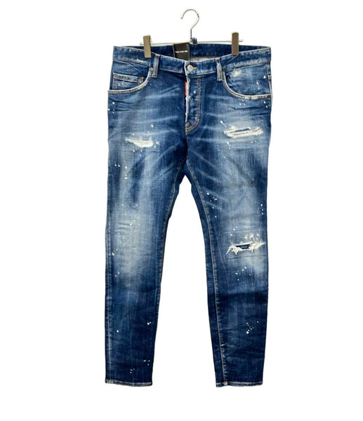 DSQUARED2 デニムパンツ ダメージ加工 IDG インポート タグ付き ボタン