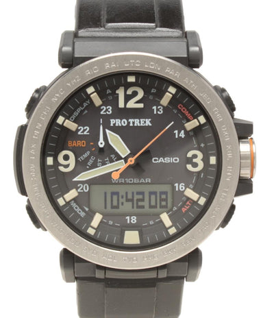 美品 CASIO 腕時計 プロトレック PRO TREK ソーラー ブラック PRG-600 メンズ カシオ