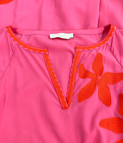 トリーバーチ 長袖 刺繍入りワンピース レディース SIZE 2 Tory Burch