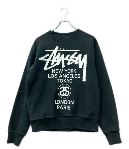 STUSSY WORLD TOUR CREW 長袖 スウェット 裏起毛 メンズ SIZE S ステューシー