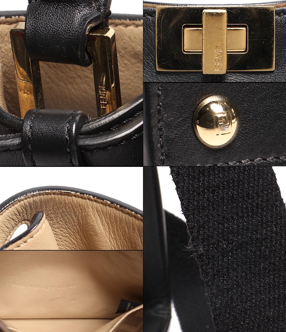 フェンディ レザー ショルダーバッグ ハンドバッグ ゴールド金具 エックスライト ミディアム ピーカブー 8BN310 レディース FENDI