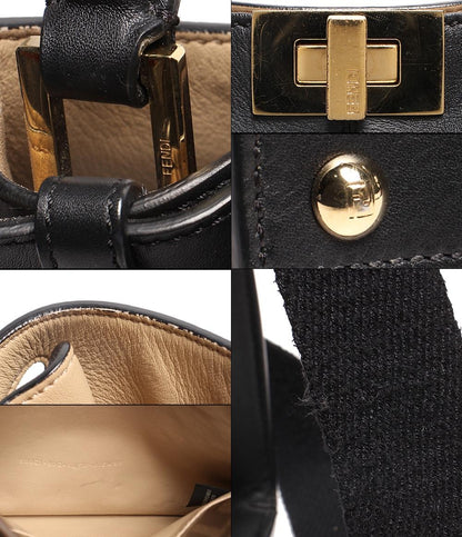 フェンディ レザー ショルダーバッグ ハンドバッグ ゴールド金具 エックスライト ミディアム ピーカブー 8BN310 レディース FENDI