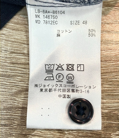 LANVIN 半袖シャツ リネン 七分袖 スキッパー LB-6A メンズ SIZE 48 (L) ランバン