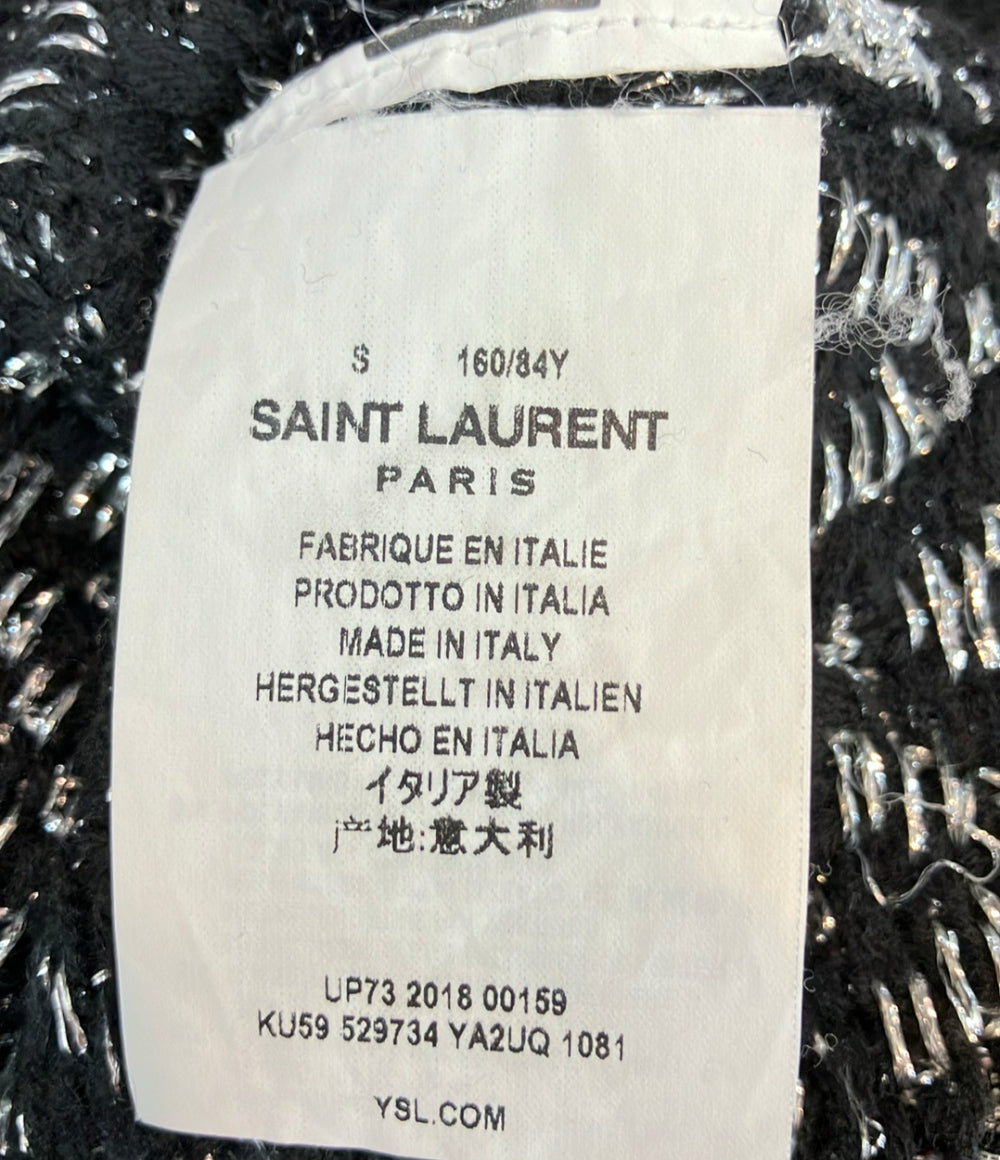 SAINT LAURENT 長袖ニット 光沢 ジグザグデザイン セーター 18AW 529734 メンズ SIZE S サンローラン