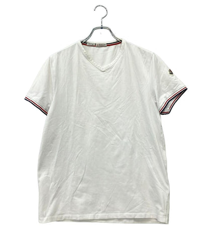 MONCLER 半袖Tシャツ Vネック トリコロールリブ ブランドワッペン C10918100800 メンズ SIZE L モンクレール