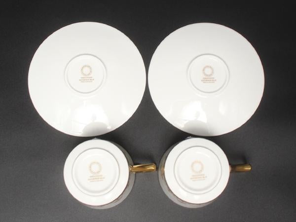 美品 WEDGWOOD カップ＆ソーサー 2客セット ペア アンセミオンブルー カメオ ウエッジウッド