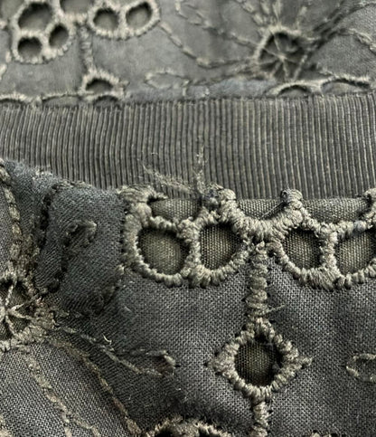 ebure コットンエンブロイダリーレース タックテーパードパンツ レディース SIZE 38 (XS) エブール