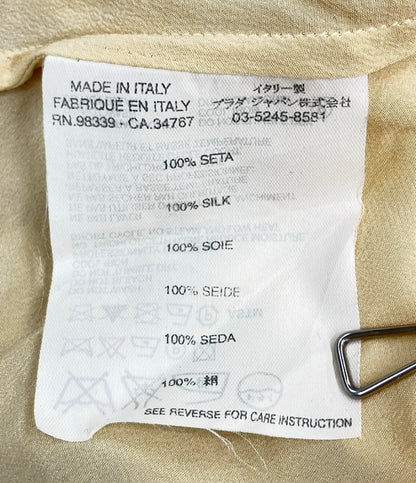 PRADA ノースリーブプリーツブラウス シルク100% レディース SIZE 40 (S) プラダ