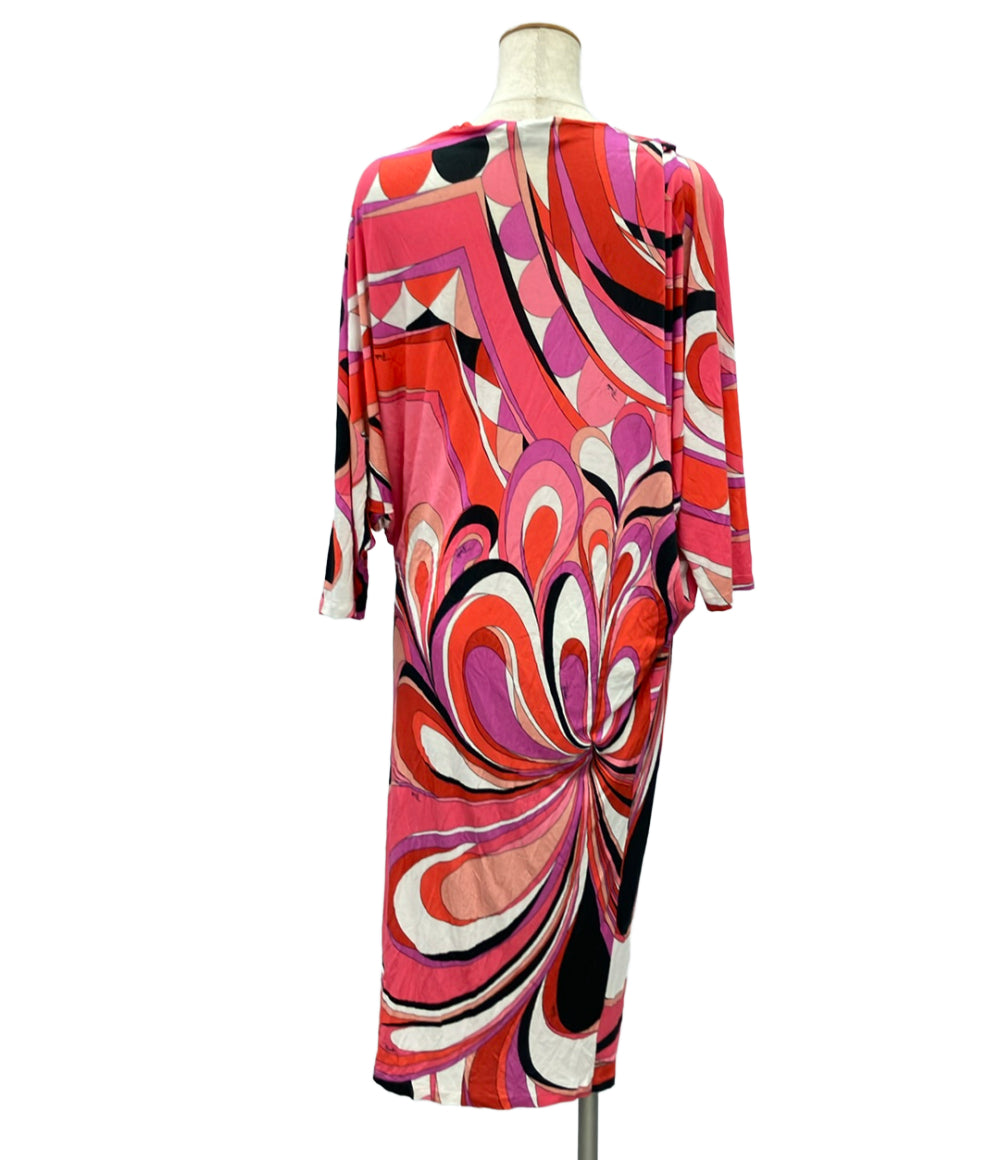Emilio Pucci 長袖ワンピース 幾何学模様 22RL30 レディース SIZE 44 (L) エミリオ・プッチ