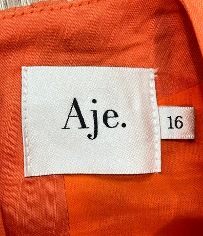 Aje ドレス リネン混紡 バックオープン パフスリーブ リボンタイ Cosette Tie Back Midi Dress 22RE5615 レディース SIZE 16 (XL) アジェ