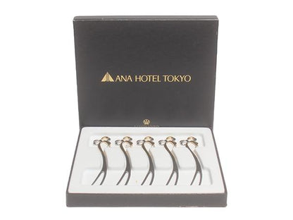 美品 ミキモトインターナショナル フォーク 5点セット パール付 リボン MIKIMOTO InternationalｘANA HOTEL TOKYO