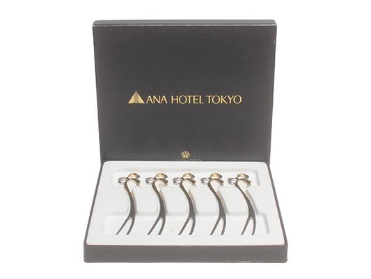 美品 ミキモトインターナショナル フォーク 5点セット パール付 リボン MIKIMOTO InternationalｘANA HOTEL TOKYO