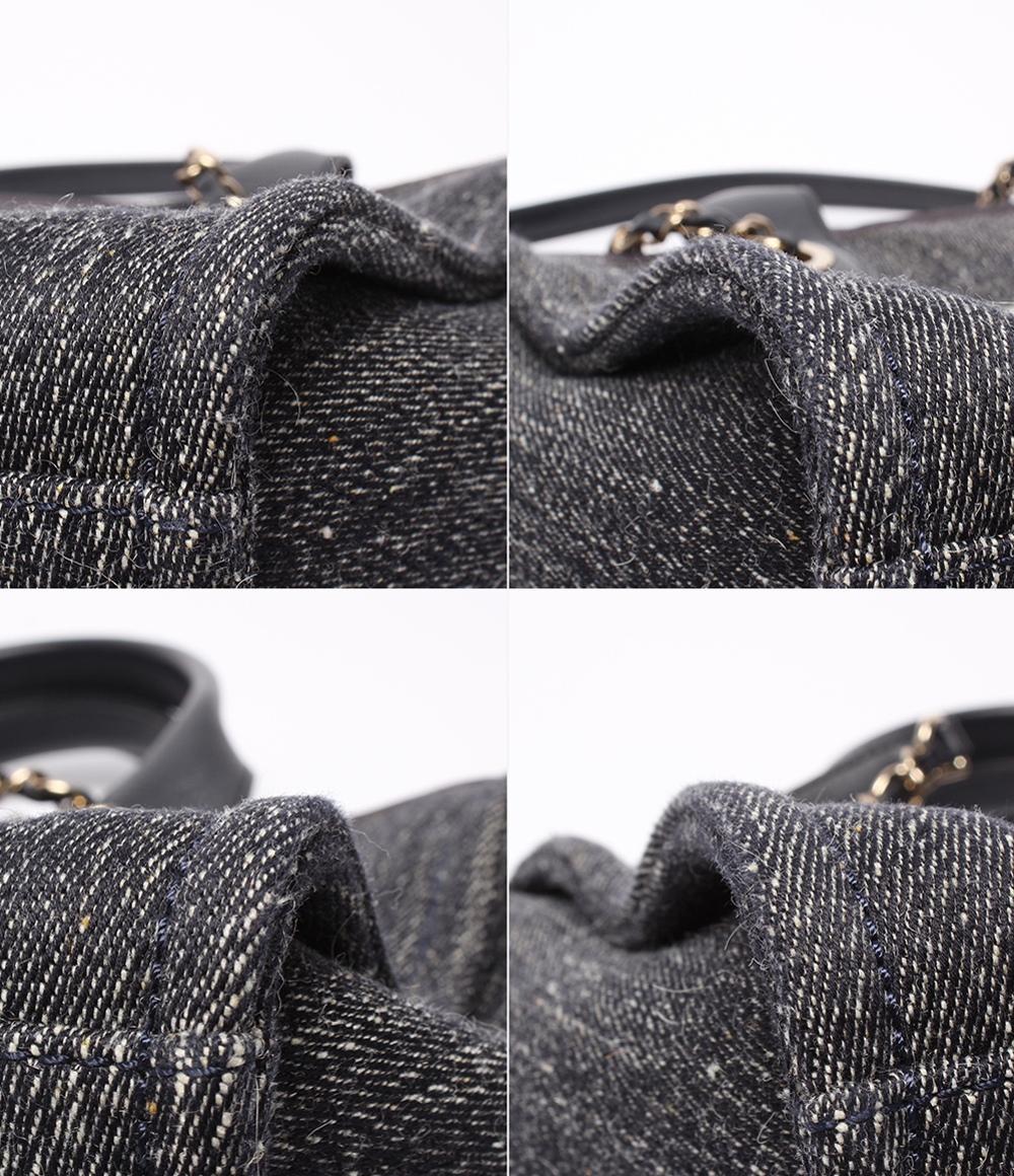 美品 CHANEL チェーンショルダーバッグ ハンドバッグ デニム ゴールド金具 ドーヴィルMM レディース シャネル