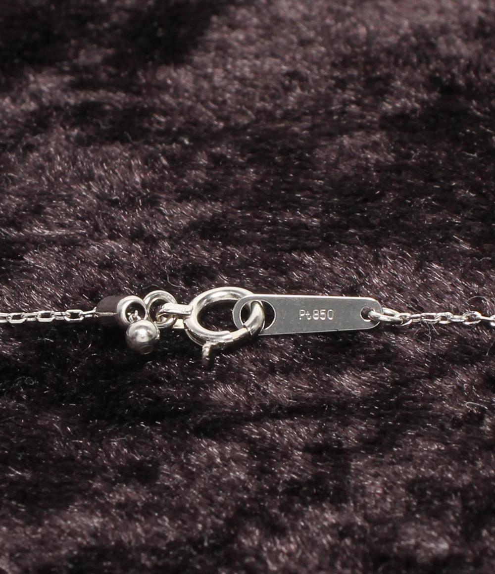 美品 ネックレス Pt900 Pt850 ブラックオパール 1.616ct ダイヤ 0.18ct レディース