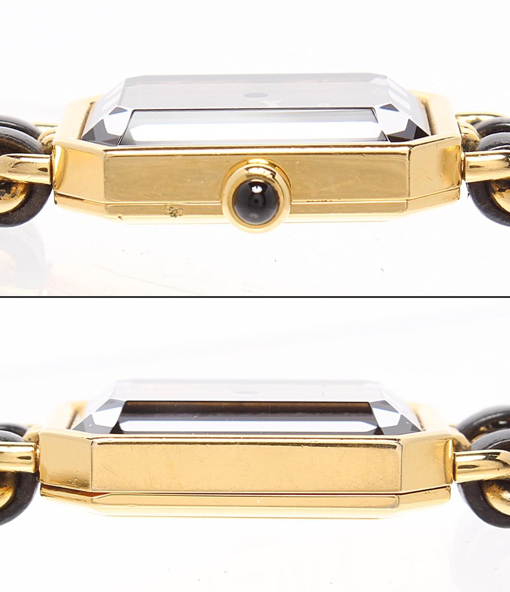 CHANEL 腕時計 プルミエール M クオーツ ブラック H0001 レディース シャネル