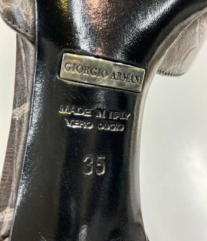 GIORGIO ARMANI ポンテットトゥパンプス クロコ型押し レディース SIZE 35 (22.5cm) ジョルジオアルマーニ