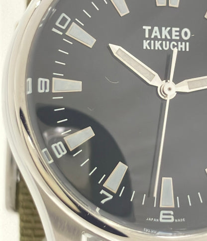 TAKEO KIKUCHI 腕時計 クオーツ ブラック TK-2095 メンズ タケオキクチ