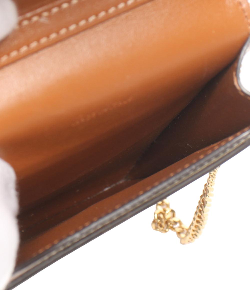 CELINE チェーンショルダーバッグ 斜め掛け モバイルポーチ シャイニーカーフスキン レディース セリーヌ