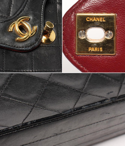 訳あり シャネル チェーンショルダーバッグ シングルチェーン ラムスキン ゴールド金具 肩掛け マトラッセ レディース CHANEL