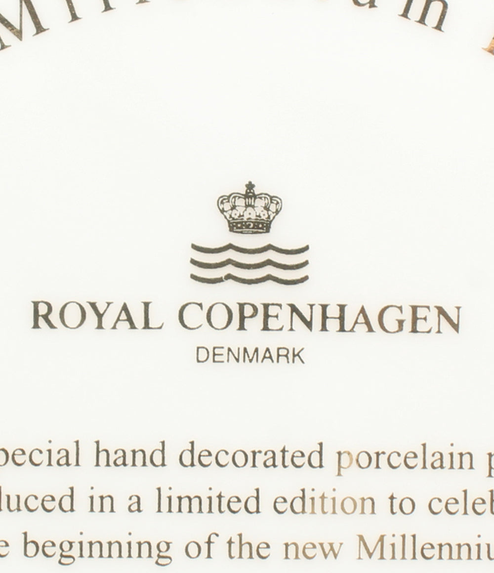 美品 Royal Copenhagen ミレニアムプレート イヤープレート 飾り皿 18cm 2000 ロイヤルコペンハーゲン