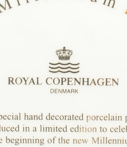 美品 Royal Copenhagen ミレニアムプレート イヤープレート 飾り皿 18cm 2000 ロイヤルコペンハーゲン