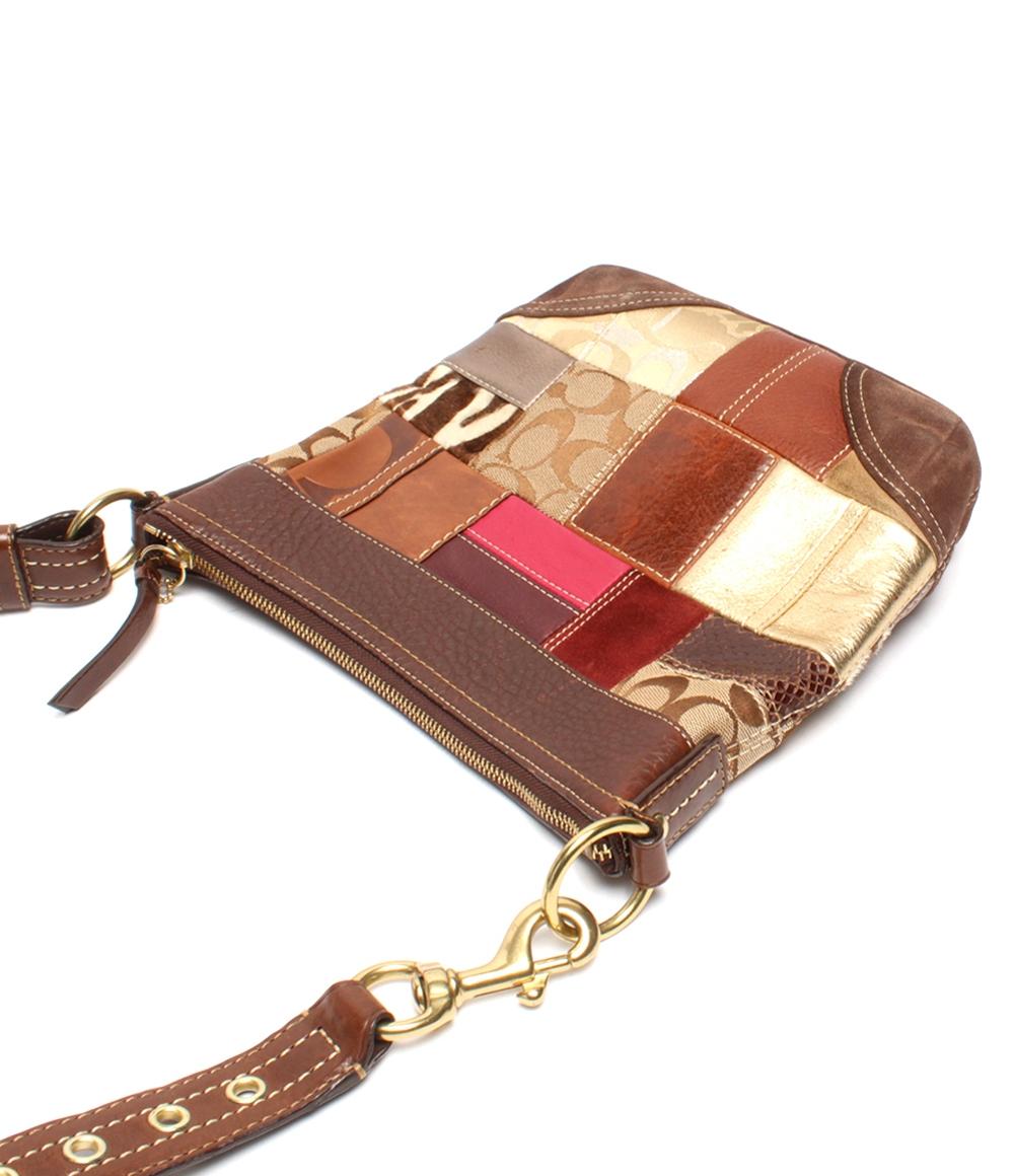 COACH ショルダーバッグ 斜め掛け パッチワーク ハラコ シグネチャー 10435 レディース コーチ