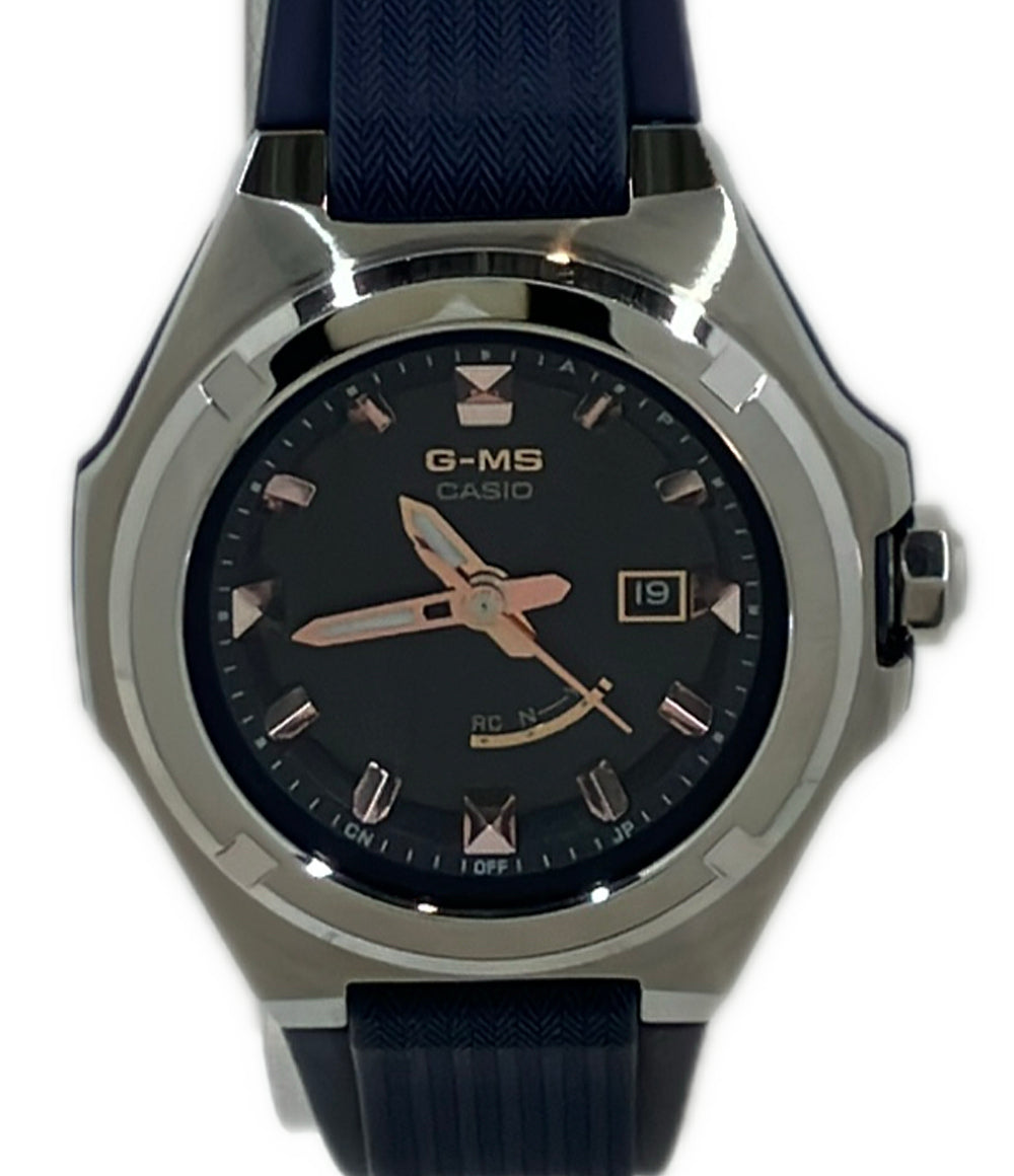 美品 CASIO 腕時計 G-MS ソーラー ネイビー MSG-W300 レディース カシオ