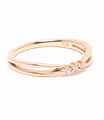 美品 カナルヨンドシー ピンキーリング 指輪 K10 ダイヤ レディース SIZE 3号 canal4℃