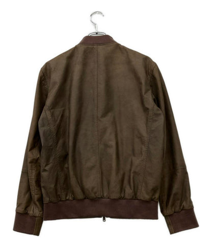 Brunello Cucinelli レザージャケット ブルゾン ダブルジップ DT9225319 メンズ SIZE XS ブルネロクチネリ