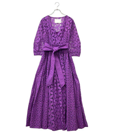 訳あり MYLAN 長袖ワンピース オールオーバーレースラップドレス ペチコート付き レディース SIZE S マイラン