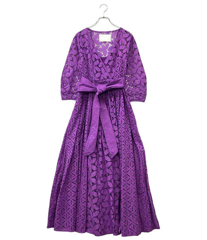 訳あり MYLAN 長袖ワンピース オールオーバーレースラップドレス ペチコート付き レディース SIZE S マイラン