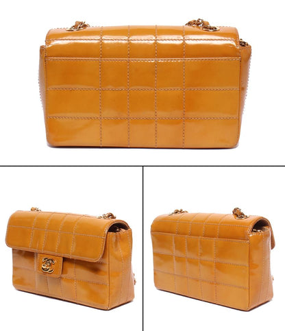 CHANEL チェーンショルダーバッグ 肩掛け ゴールド金具 シングルチェーン シングルフラップ 6番台 チョコバー レディース シャネル
