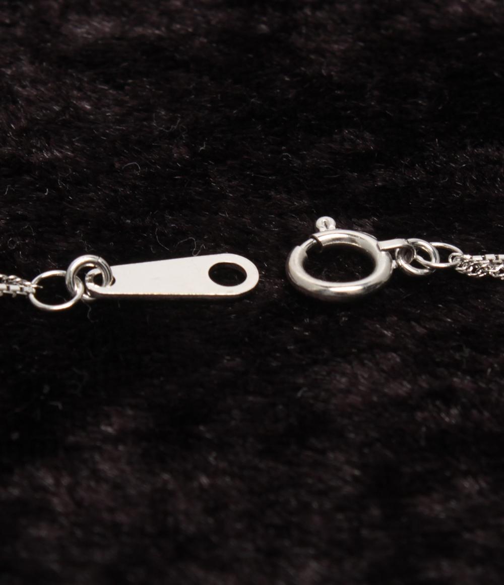 美品 ネックレス K18WG Pt950 ブルートパーズ レディース