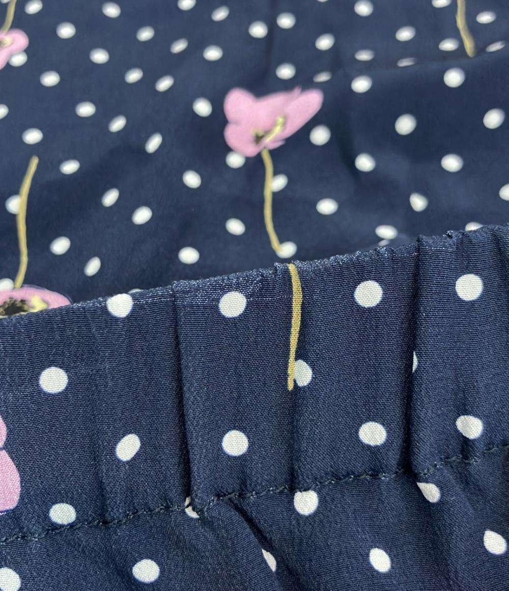 Miu Miu 花柄 ドット柄パンツ シルク100% 七分丈 レディース SIZE 38 (M) ミュウ ミュウ