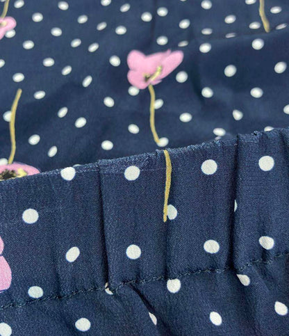 Miu Miu 花柄 ドット柄パンツ シルク100% 七分丈 レディース SIZE 38 (M) ミュウ ミュウ