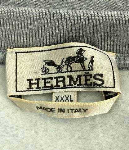 HERMES スウェット 裏起毛 レザーパッチ メンズ SIZE XXXL エルメス