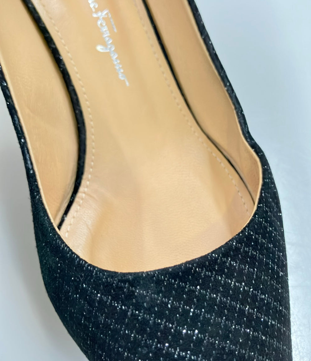 Salvatore Ferragamo パンプス チェック柄 ラメ レディース SIZE 7 D サルヴァトーレフェラガモ